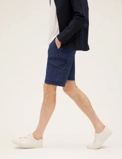 M&S Collection Men's Shorts 2 Pack Pure Cotton Cargo Shorts 8 M&S Collection Men's Shorts 2 Pack Pure Cotton Cargo Shorts -New In Mens Store SD 03 T17 6415M ZA X EC 1