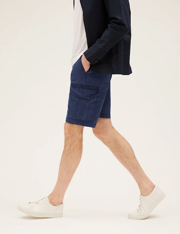 M&S Collection Men's Shorts 2 Pack Pure Cotton Cargo Shorts 3 M&S Collection Men's Shorts 2 Pack Pure Cotton Cargo Shorts - Image 3