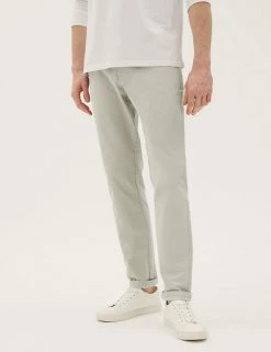 M&S Collection Men's Trousers Tapered Fit Cotton Rich Stretch Chinos -New In Mens Store SD 03 T17 6600T EF X EC 1