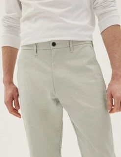 M&S Collection Men's Trousers Tapered Fit Cotton Rich Stretch Chinos -New In Mens Store SD 03 T17 6600T EF X EC 3