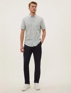 M&S Collection Men's Trousers Tapered Fit Cotton Rich Stretch Chinos -New In Mens Store SD 03 T17 6600T F0 X EC 0