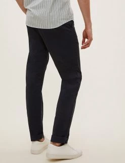 M&S Collection Men's Trousers Tapered Fit Cotton Rich Stretch Chinos -New In Mens Store SD 03 T17 6600T F0 X EC 3