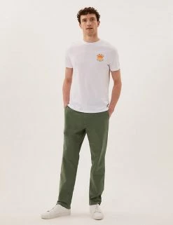M&S Collection Men's Trousers Straight Fit Lightweight Stretch Trousers