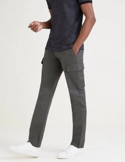 Autograph Men's Trousers Slim Fit Cotton Rich Stretch Cargo Trousers -New In Mens Store SD 03 T17 6714M VP X EC 1