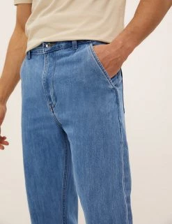 M&S Collection Men's Jeans Loose Fit Pure Cotton Jeans -New In Mens Store SD 03 T17 8547M E1 X EC 3