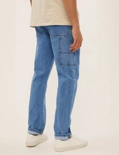 M&S Collection Men's Jeans Loose Fit Pure Cotton Jeans -New In Mens Store SD 03 T17 8547M E1 X EC 4
