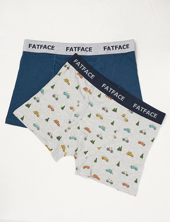 FatFace Men's Boxers 2pk Printed Boxers 1 FatFace Men's Boxers 2pk Printed Boxers