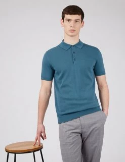 Ben Sherman Men's Polo Shirts Organic Cotton Knitted Polo Shirt -New In Mens Store SD 03 T19 1611 E0 X EC 1