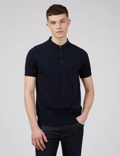 Ben Sherman Men's Polo Shirts Organic Cotton Knitted Polo Shirt