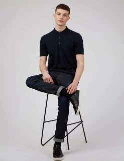 Ben Sherman Men's Polo Shirts Organic Cotton Knitted Polo Shirt -New In Mens Store SD 03 T19 1611 F0 X EC 1