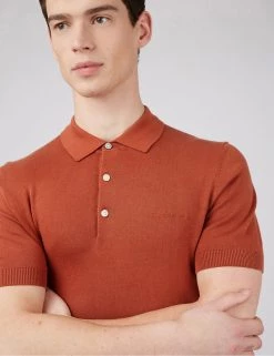 Ben Sherman Men's Polo Shirts Organic Cotton Knitted Polo Shirt -New In Mens Store SD 03 T19 1611 LD X EC 3
