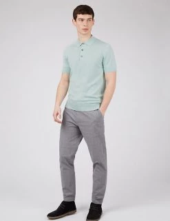 Ben Sherman Men's Polo Shirts Organic Cotton Knitted Polo Shirt -New In Mens Store SD 03 T19 1611 SS X EC 0