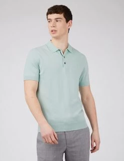 Ben Sherman Men's Polo Shirts Organic Cotton Knitted Polo Shirt -New In Mens Store SD 03 T19 1611 SS X EC 1