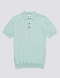 Ben Sherman Men's Polo Shirts Organic Cotton Knitted Polo Shirt -New In Mens Store SD 03 T19 1611 SS X EC 90