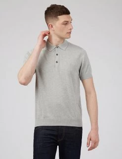 Ben Sherman Men's Polo Shirts Organic Cotton Knitted Polo Shirt -New In Mens Store SD 03 T19 1611 T0 X EC 0