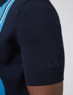 Ben Sherman Men's Knitted Polo Shirts Pure Cotton Striped Knitted Polo Shirt -New In Mens Store SD 03 T19 1613 F4 X EC 1