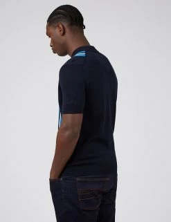 Ben Sherman Men's Knitted Polo Shirts Pure Cotton Striped Knitted Polo Shirt -New In Mens Store SD 03 T19 1613 F4 X EC 2