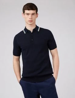 Ben Sherman Men's Knitted Polo Shirts Pure Cotton Tipped Knitted Polo Shirt 15 Ben Sherman Men's Knitted Polo Shirts Pure Cotton Tipped Knitted Polo Shirt -New In Mens Store SD 03 T19 1614 F0 X EC 1