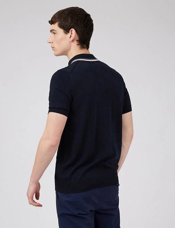 Ben Sherman Men's Knitted Polo Shirts Pure Cotton Tipped Knitted Polo Shirt 8 Ben Sherman Men's Knitted Polo Shirts Pure Cotton Tipped Knitted Polo Shirt - Image 8