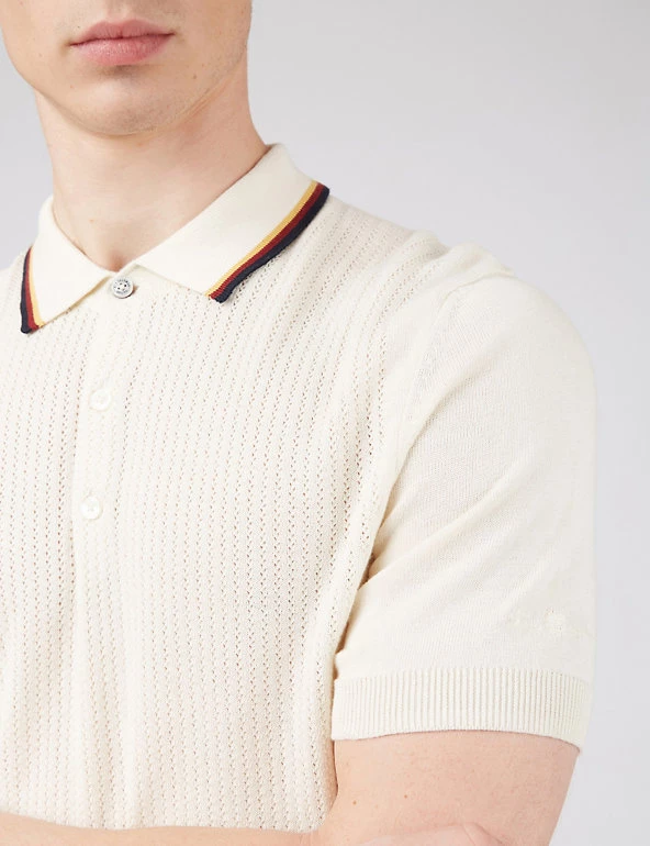 Ben Sherman Men's Knitted Polo Shirts Pure Cotton Tipped Knitted Polo Shirt 3 Ben Sherman Men's Knitted Polo Shirts Pure Cotton Tipped Knitted Polo Shirt - Image 3