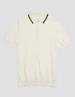 Ben Sherman Men's Knitted Polo Shirts Pure Cotton Tipped Knitted Polo Shirt 10 Ben Sherman Men's Knitted Polo Shirts Pure Cotton Tipped Knitted Polo Shirt -New In Mens Store SD 03 T19 1614 KY X EC 90