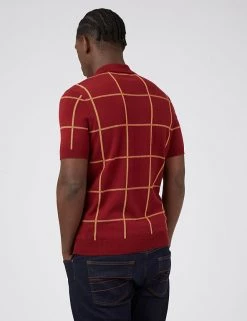 Ben Sherman Men's Knitted Polo Shirts Pure Cotton Check Knitted Polo Shirt 18 Ben Sherman Men's Knitted Polo Shirts Pure Cotton Check Knitted Polo Shirt -New In Mens Store SD 03 T19 1615 B4 X EC 2