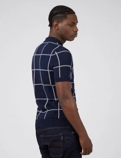 Ben Sherman Men's Knitted Polo Shirts Pure Cotton Check Knitted Polo Shirt 13 Ben Sherman Men's Knitted Polo Shirts Pure Cotton Check Knitted Polo Shirt -New In Mens Store SD 03 T19 1615 E4 X EC 2