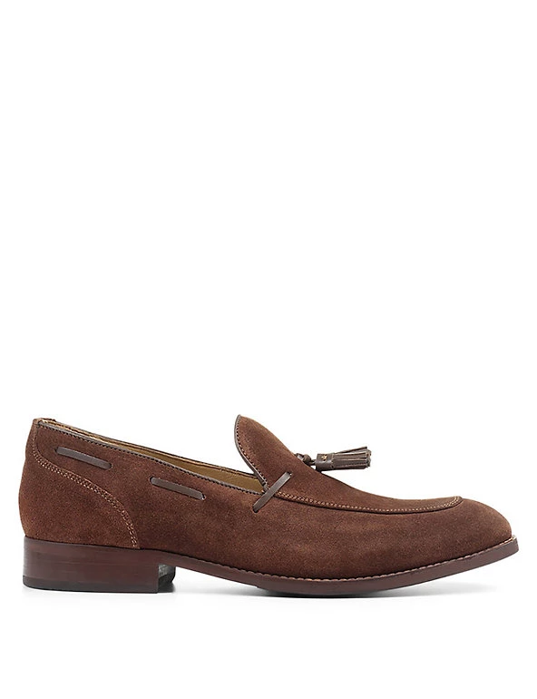 Jones Bootmaker Shoes Suede Tassel Slip-On Loafers 1 Jones Bootmaker Shoes Suede Tassel Slip-On Loafers