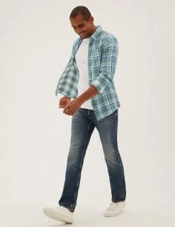 M&S Collection Casual Shirts Pure Cotton Check Shirt -New In Mens Store SD 03 T25 1153M J1 X EC 1