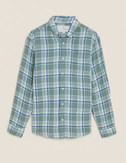 M&S Collection Casual Shirts Pure Cotton Check Shirt -New In Mens Store SD 03 T25 1153M J1 X EC 90