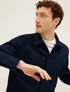 M&S Collection Casual Shirts Linen Blend Overshirt -New In Mens Store SD 03 T25 1169M F0 X EC 2