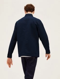 M&S Collection Casual Shirts Linen Blend Overshirt -New In Mens Store SD 03 T25 1169M F0 X EC 3