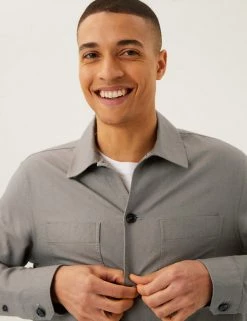 M&S Collection Casual Shirts Linen Blend Overshirt -New In Mens Store SD 03 T25 1169M N1 X EC 3