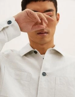 M&S Collection Casual Shirts Linen Blend Overshirt -New In Mens Store SD 03 T25 1169M XH X EC 2