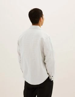M&S Collection Casual Shirts Linen Blend Overshirt -New In Mens Store SD 03 T25 1169M XH X EC 3