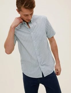 M&S Collection Casual Shirts Pure Cotton Striped Shirt