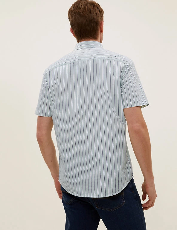 M&S Collection Casual Shirts Pure Cotton Striped Shirt 4 M&S Collection Casual Shirts Pure Cotton Striped Shirt - Image 4