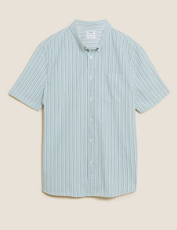 M&S Collection Casual Shirts Pure Cotton Striped Shirt 2 M&S Collection Casual Shirts Pure Cotton Striped Shirt - Image 2