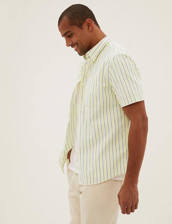M&S Collection Casual Shirts Pure Cotton Striped Shirt 5 M&S Collection Casual Shirts Pure Cotton Striped Shirt - Image 5