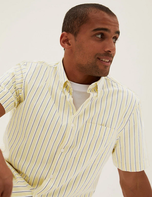 M&S Collection Casual Shirts Pure Cotton Striped Shirt 7 M&S Collection Casual Shirts Pure Cotton Striped Shirt - Image 7