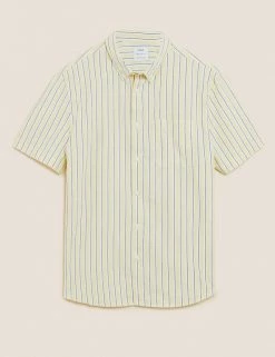 M&S Collection Casual Shirts Pure Cotton Striped Shirt 13 M&S Collection Casual Shirts Pure Cotton Striped Shirt -New In Mens Store SD 03 T25 1217M R4 X EC 90
