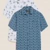 M&S Collection Casual Shirts 2 Pack Printed Shirts