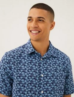 M&S Collection Casual Shirts 2 Pack Printed Shirts -New In Mens Store SD 03 T25 2053M C8 X EC 4
