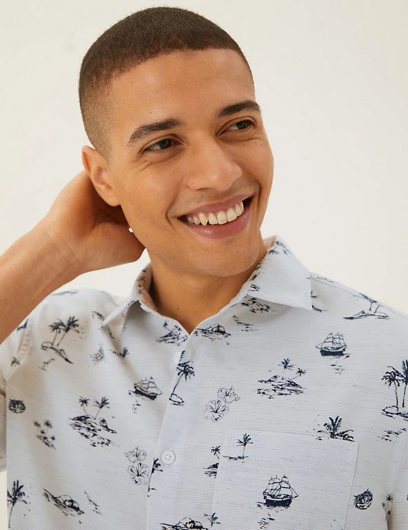 M&S Collection Casual Shirts Hawaiian Shirt 3 M&S Collection Casual Shirts Hawaiian Shirt - Image 3