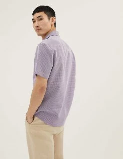 M&S Collection Casual Shirts Gingham Check Shirt -New In Mens Store SD 03 T25 2055M B0 X EC 1