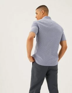 M&S Collection Casual Shirts Gingham Check Shirt -New In Mens Store SD 03 T25 2055M F0 X EC 3