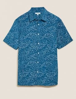 M&S Collection Casual Shirts Cloud Print Shirt -New In Mens Store SD 03 T25 2060M F4 X EC 90