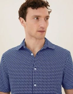 M&S Collection Men's Shirts Geometric Print Shirt -New In Mens Store SD 03 T25 2062M E5 X EC 1