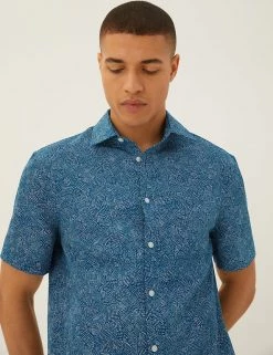 M&S Collection Casual Shirts Geometric Print Shirt -New In Mens Store SD 03 T25 2076M E4 X EC 1