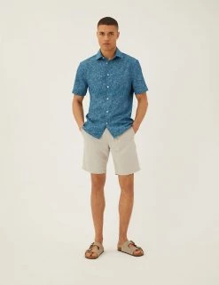 M&S Collection Casual Shirts Geometric Print Shirt -New In Mens Store SD 03 T25 2076M E4 X EC 2